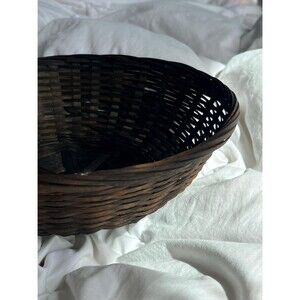 Vintage Dark Brown Woven Wicker Basket